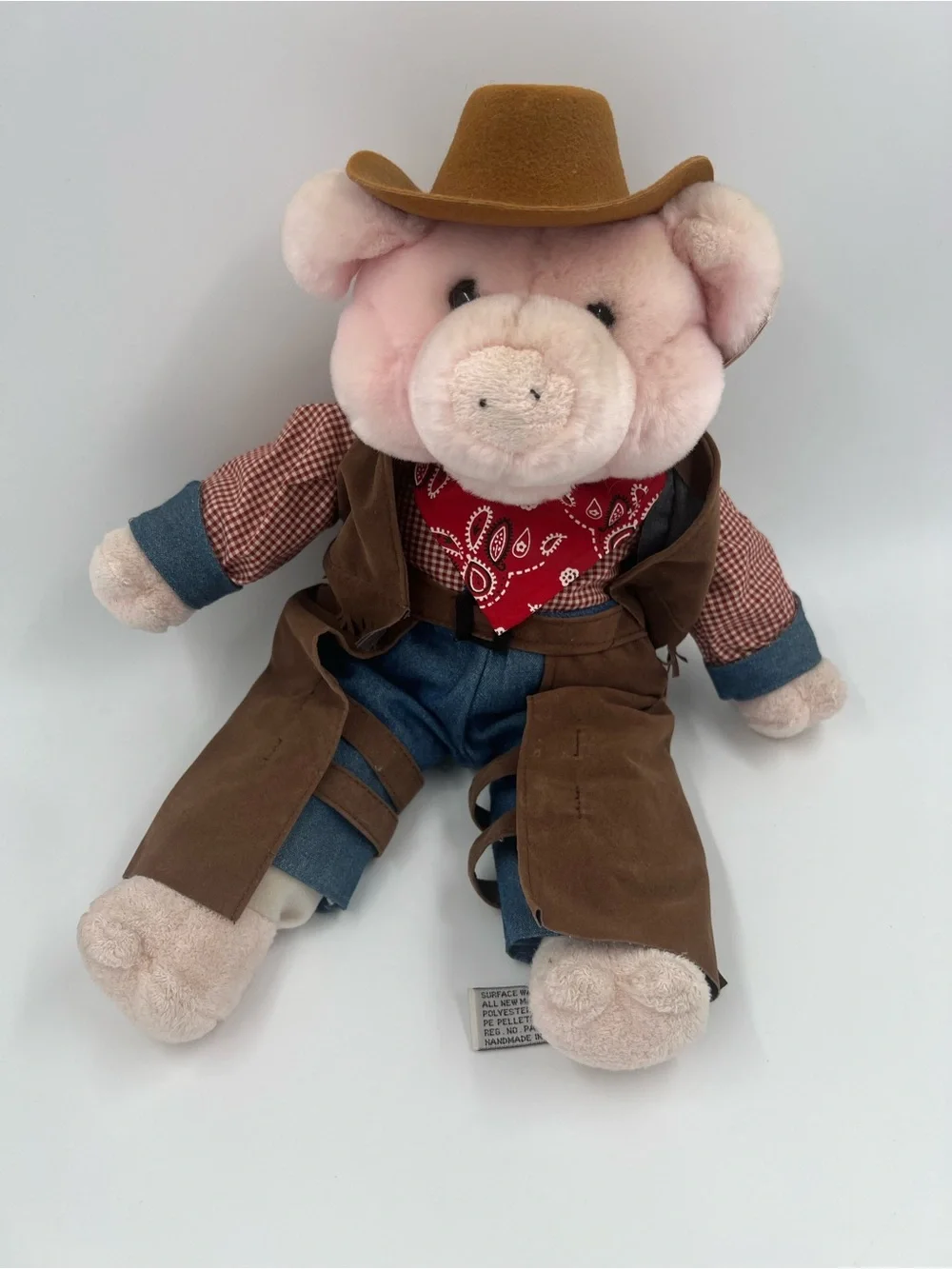 Aurora Hammy the Cowboy Pig Stuffed Plush Toy Stuffed Animal With Tags 14”